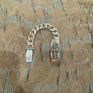 Chrome Hearts Silver Men's Bracelet with Cross Detail